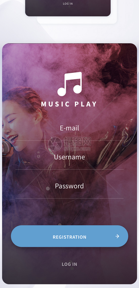 UI设计音乐APP登陆界面设计图片