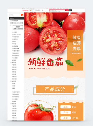 西红柿丁红色新鲜番茄促销详情页模板模板