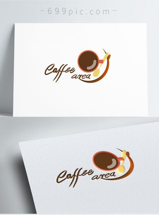 咖啡拉花图案简约商务咖啡店logo设计模板