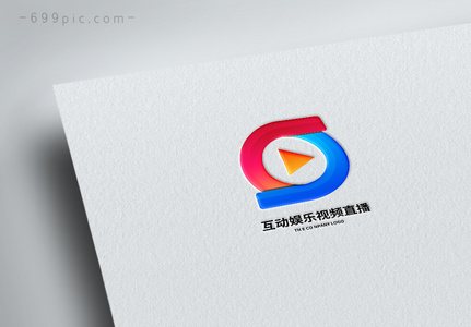 互动娱乐视频直播几何形状logo设计图片