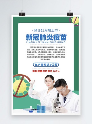 新冠肺炎疫苗研发成功宣传海报图片