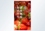 清新简约草莓果蔬海报图片