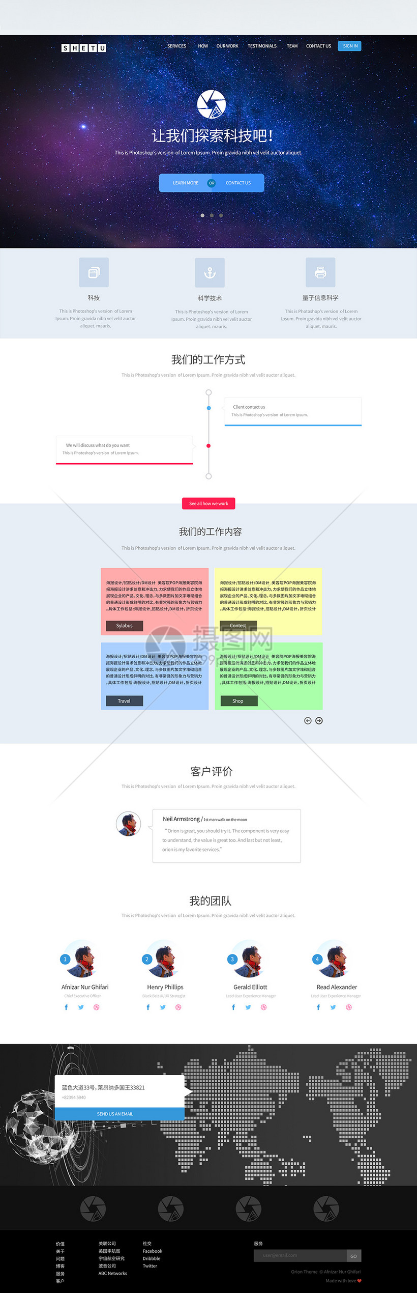 科技公司web首页详情长图