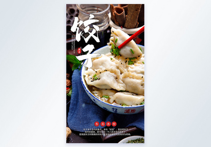 东北饺子美食摄影图海报图片