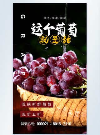 葡萄水果摄影海报设计图片