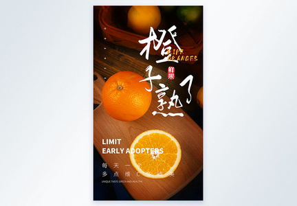 橙子水果摄影海报设计图片