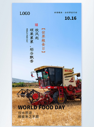 秋季丰收世界粮食日摄影图海报图片