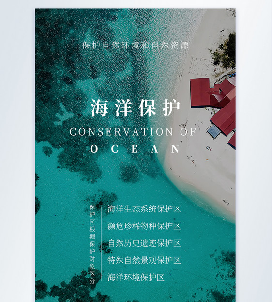 海洋保护公益宣传海报图片