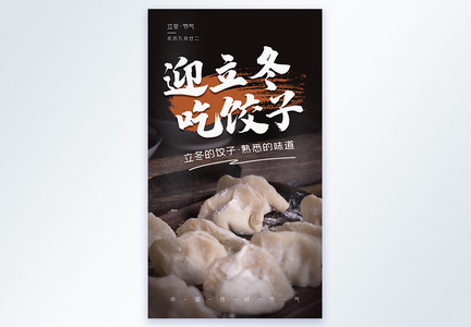 二十四节气之立冬吃饺子摄影图海报图片