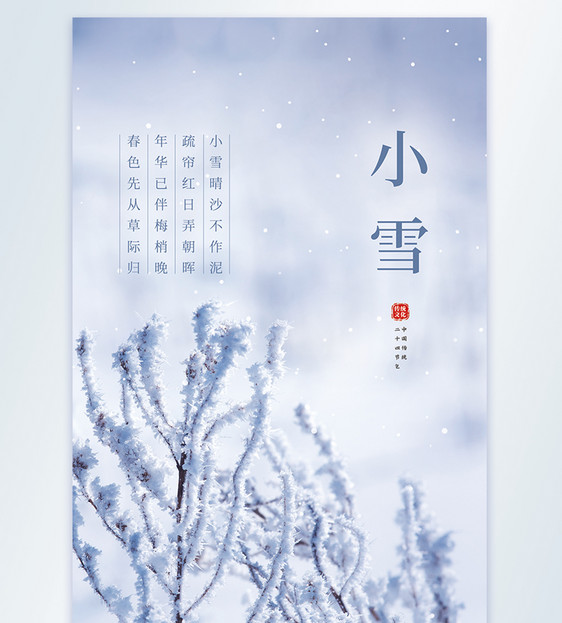 小雪节气摄影图海报图片