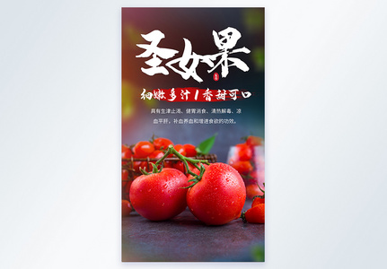 圣女果西红柿蔬果摄影海报高清图片