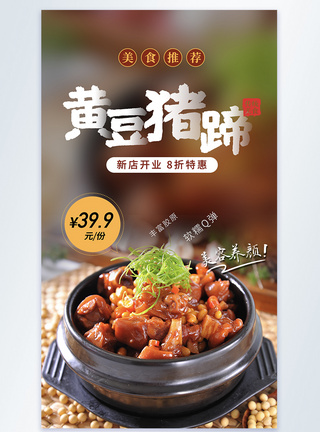 杂菌煲传统美食黄豆猪蹄美食摄影图海报模板