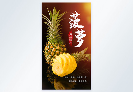 菠萝水果摄影海报图片