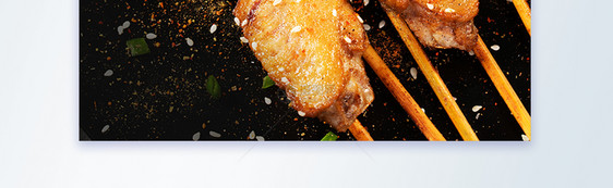 烤鸡翅美食餐饮摄影图海报图片