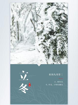 积雪二十四节气之立冬节日摄影图海报模板
