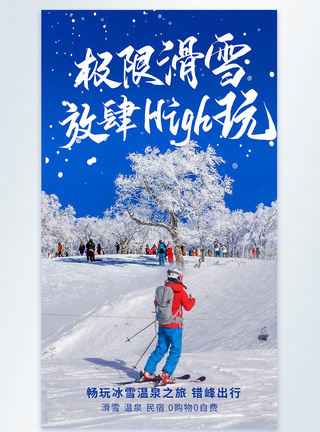 放肆滑雪摄影图海报图片