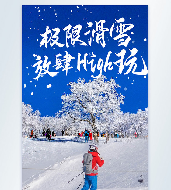 放肆滑雪摄影图海报图片