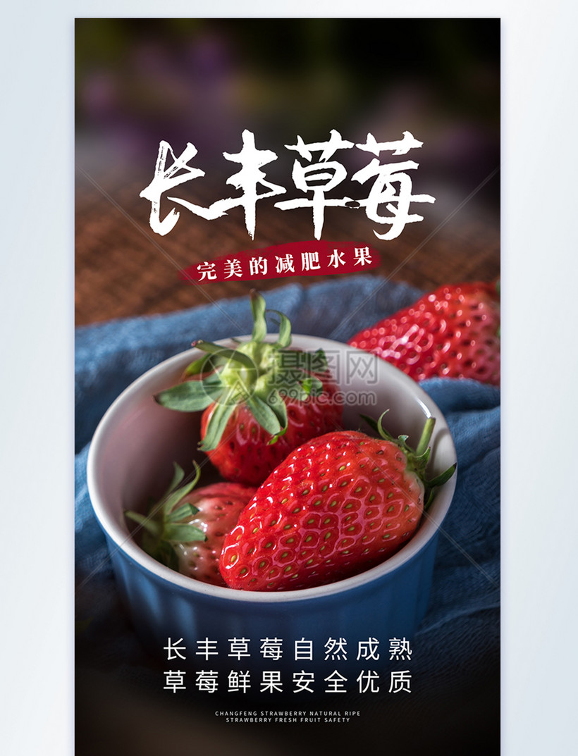 长丰草莓摄影图海报