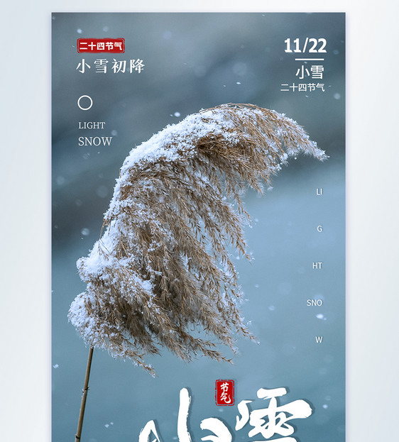 二十四节气小雪摄影海报设计图片