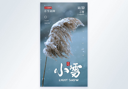 二十四节气小雪摄影海报设计图片