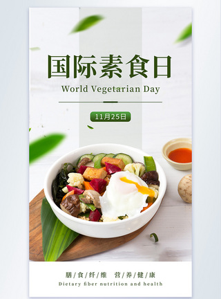 食物搭配11.25国际素食日摄影图海报模板