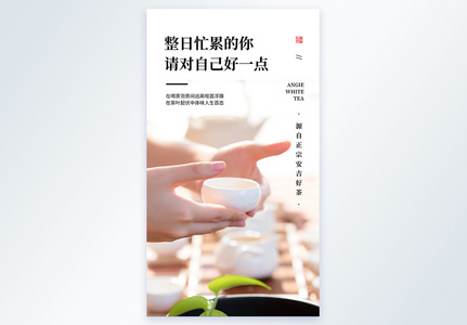 请对自己好一点喝杯茶摄影图海报高清图片