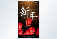 喜迎新年摄影图海报图片