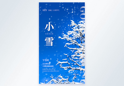 简约清新小雪时节摄影图海报图片