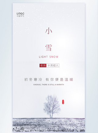 小雪清新简约摄影图海报图片