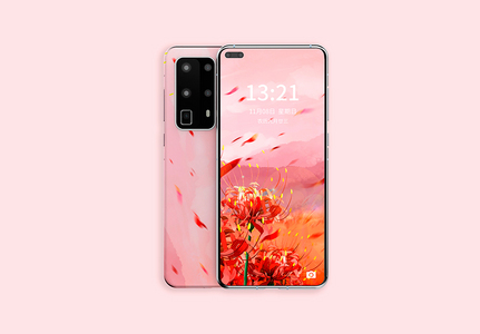 粉色手机电子设备样机高清图片
