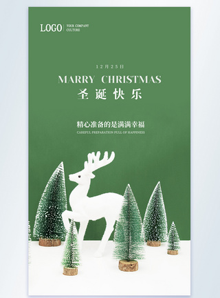 绿色圣诞节促销摄影图海报图片