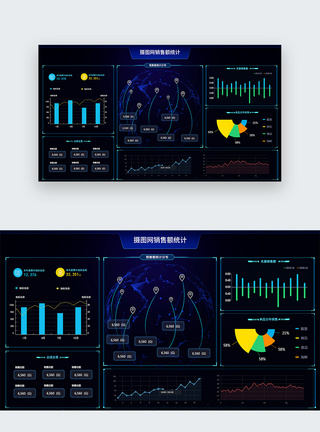 销售数据UI设计销售信息统计web可视化大屏模板