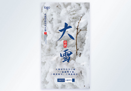 大雪节气摄影图海报图片