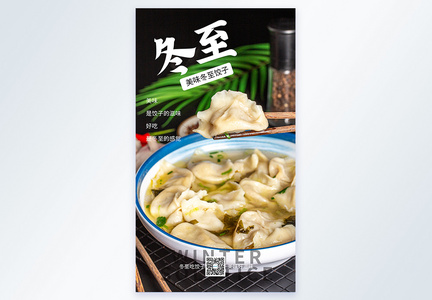 冬至传统美食饺子摄影图海报图片