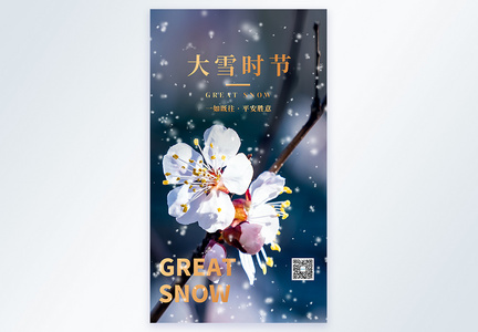 简约创意文艺大雪节气海报图片