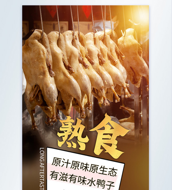 南京特色美食盐水鸭熟食摄影图海报图片