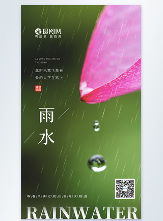 清新简约文艺雨水节气摄影图海报图片