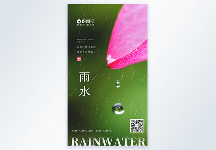 清新简约文艺雨水节气摄影图海报图片