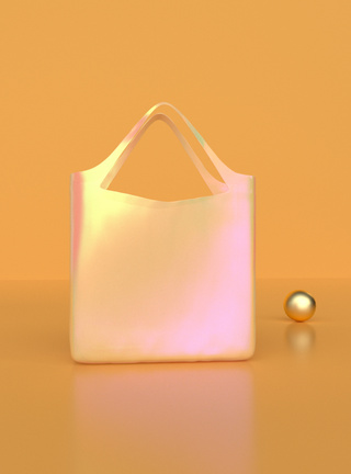 塑料袋金色时尚塑料手提袋vi包装样机模板
