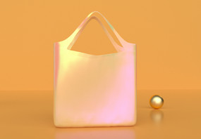 金色时尚塑料手提袋vi包装样机图片