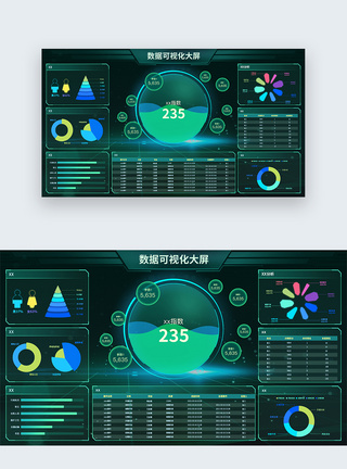 web大屏ui设计科技感数据可视化界面图片