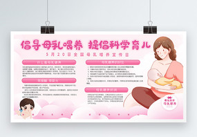 倡导母乳喂养公益宣传展板图片
