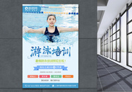 夏季游泳健身招生培训海报图片