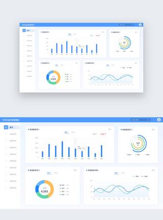 商务图表可视化监控数据看板UI设计模板