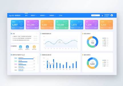 可视化统一数据监控平台UI设计高清图片