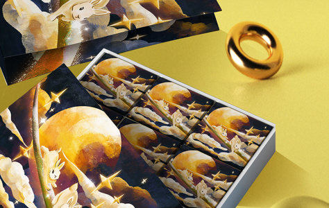 中秋月饼包装礼盒设计样机图片