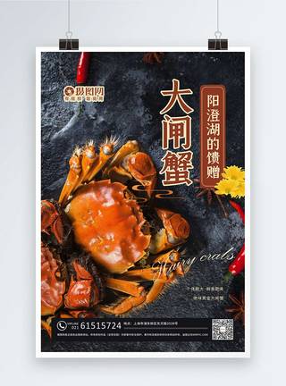 金秋大闸蟹美食餐饮海报图片