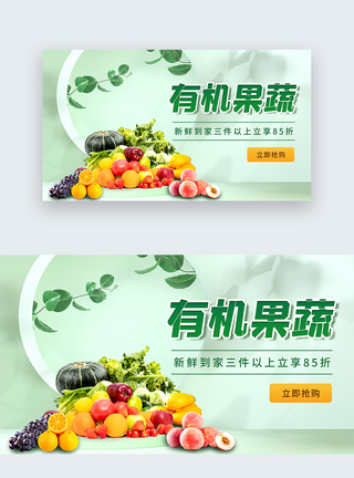 新鲜到家新鲜有机果蔬电商活动促销web首屏设计模板