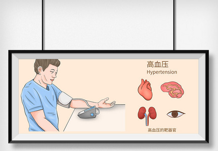 高血压科普医疗插画高清图片