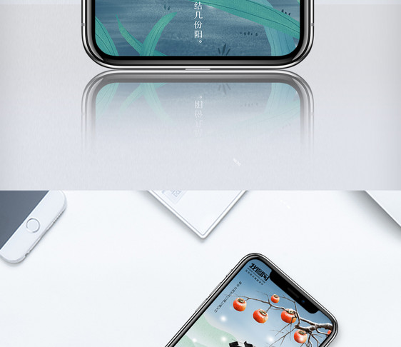 清新中国风二十四节气霜降手机海报图片
